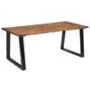 vidaXL Dining Table Brown and Black Solid acacia wood 70.9 x 35.4 in