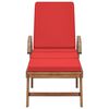 vidaXL Sunlounger Set of 2 Red Solid Teak Wood Standard