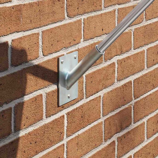 vidaXL Flag Pole Holder Silver 10.5 x 7.5 cm Steel