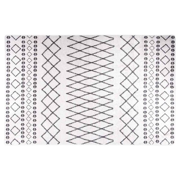 vidaXL Rug Black and white 100% Polyester 31.5x59.1 in - Medium Area Rug