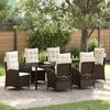 vidaXL Garden Dining Set with Cushion 7 pcs Brown Poly Rattan