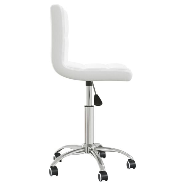 vidaXL Dining Chair White Faux leather, chrome steel Adjustable, Medium