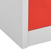 vidaXL Locker Cabinet Set of 5 Light Grey and Red Steel Standard