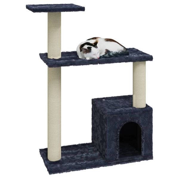 vidaXL Cat Tree Dark grey Sturdy wood, plush, sisal Medium Cat Tree