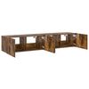 vidaXL TV Wall Cabinet Set of 2 Smoked Oak Engineered wood Floating Unit