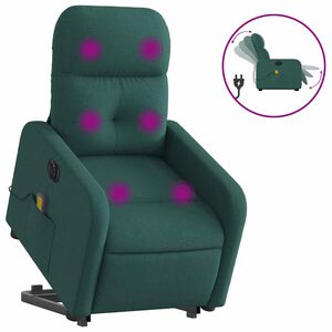 vidaXL Electric Stand Up Massage Recliner Chair Dark Green