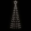 vidaXL LED Christmas Tree with Ground Spikes cold white 70.87 in Iron