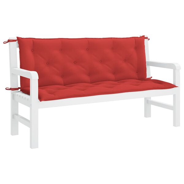 vidaXL Garden Bench Cushion Set of 2 Red Oxford fabric (100% polyester)