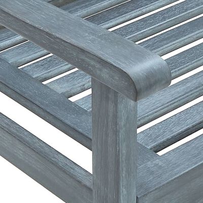 vidaXL 3-Seater Patio Bench 59.1" Gray Solid Eucalyptus Wood