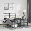 vidaXL Bed Frame Black Powder-Coated Steel King Size