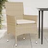 vidaXL Patio Chairs with Cushions 2 pcs Beige Poly Rattan