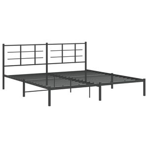 vidaXL Bed Frame Black Powder-coated steel Double Bed Frame