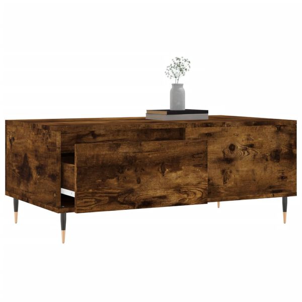 vidaXL Coffee Table Smoked Oak Engineered Wood, Metal Medium