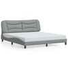 vidaXL Bed Frame with LED without Mattress "Hvar" Light Gray 72"x83.9"Fabric