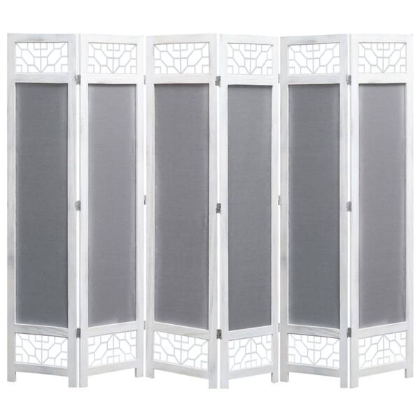 vidaXL 6-Panel Room Divider Gray 82.7"x65" Fabric
