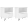 vidaXL Bedside Cabinet Set of 2 White Engineered wood Medium