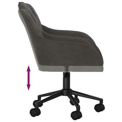 vidaXL Swivel Office Chair Dark Gray Velvet