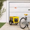 vidaXL Pet Bike Trailer Yellow and Black Oxford fabric, iron, PVC