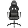 vidaXL Gaming Chair Black and Grey Faux Leather, Metal, Plywood, Foam