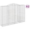 vidaXL Gabion Basket Set of 2 Silver Galvanized Iron Large