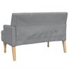 vidaXL Bench Light Grey 100% polyester fabric, plywood, solid rubber wood