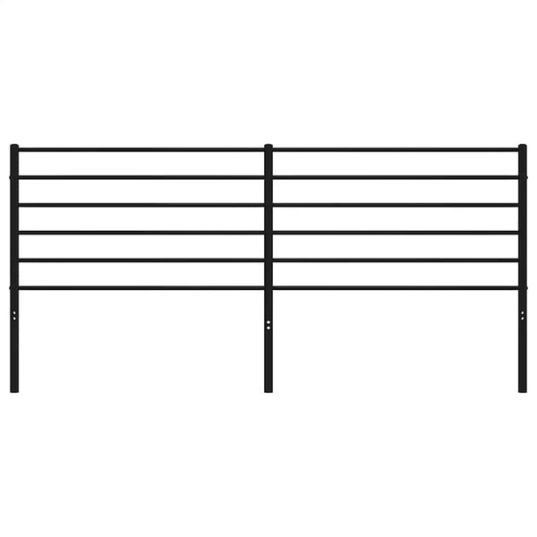 vidaXL Headboard Black Powder-Coated Steel Large Headboard Rectangular