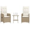 vidaXL Reclining Garden Chair Set of 2 Beige