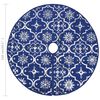 vidaXL Luxury Christmas Tree Skirt with Sock Blue 5 ft Fabric