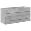 vidaXL Bathroom Furniture Set Concrete Grey, White Engineered Wood, Ceramic
