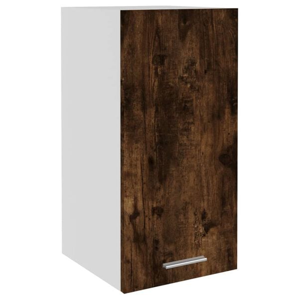vidaXL Hanging Cabinet Smoked oak Engineered wood, glass Medium