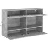 vidaXL TV Wall Cabinet Concrete grey Engineered wood, Glass Medium