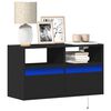 vidaXL TV Wall Cabinet Black Engineered wood TV Wall Cabinet Rectangular