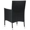 vidaXL Garden Chair Set of 4 Black Poly rattan Medium Durable