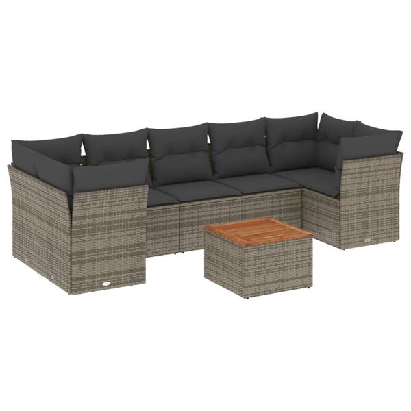 vidaXL Garden Sofa Set Grey