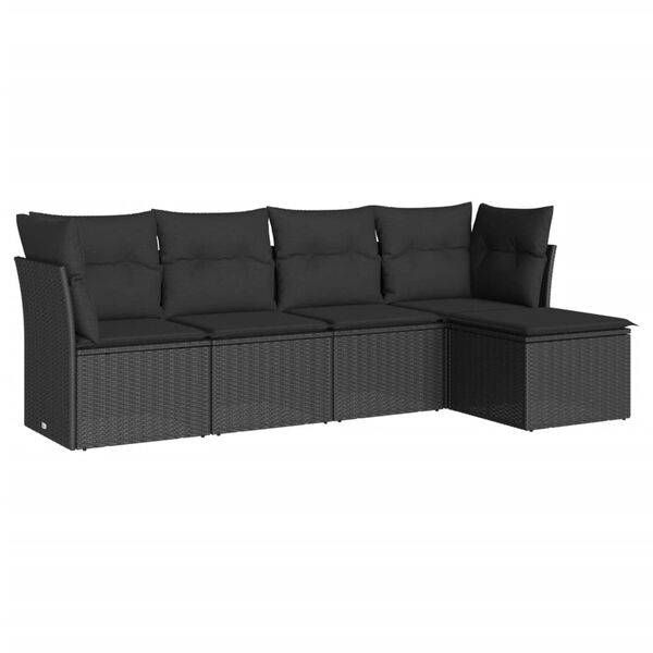 vidaXL Garden Sofa Set Black
