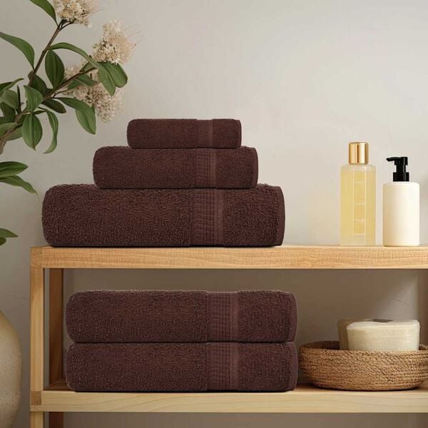 vidaXL Bath Towel Set of 10 Brown 100% Cotton Large Bath Towel