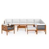 vidaXL Garden Lounge Set Cream Solid Acacia Wood Medium Durable