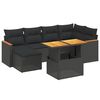 vidaXL Garden Sofa Set Black PE Rattan Large Adjustable Feet