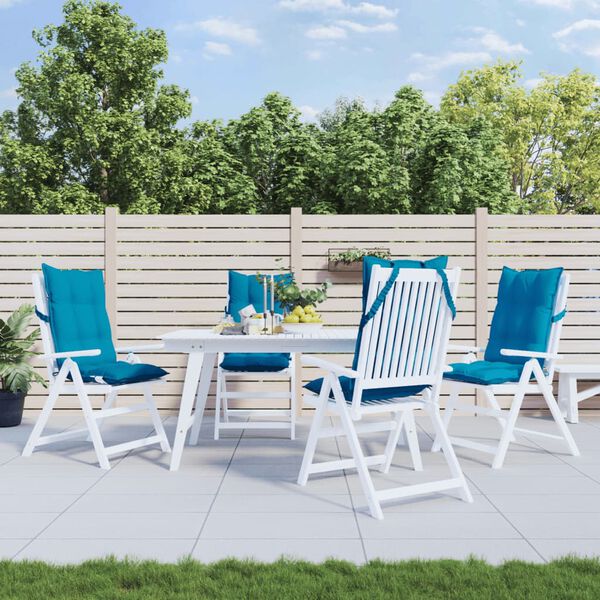 vidaXL Highback Chair Cushion Set of 4 Light Blue