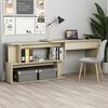 vidaXL Desk Sonoma oak Engineered Wood 78.7x19.7x29.9 in Rotatable