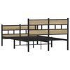 vidaXL Bed Frame Sonoma Oak, Black Iron, Engineered wood Small Double