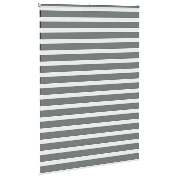 vidaXL Zebra Blind Dark Grey 100% Polyester 61.0 in wide by 90.6 in high