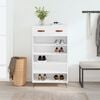 vidaXL Shoe Cabinet White Engineered wood, iron, faux leather Standard