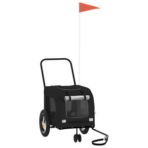 vidaXL Pet Bike Trailer with Storage Black 49.02 x 25.00 x 20.87 in