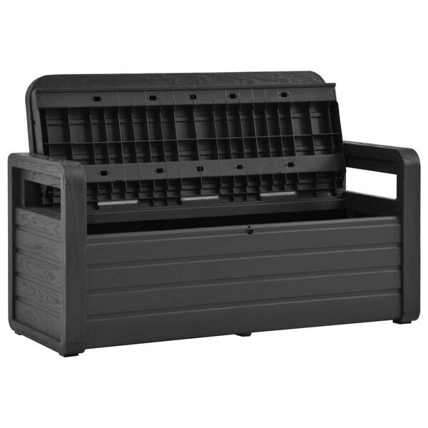 vidaXL Patio Storage Bench 52.2" Plastic Anthracite