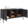 vidaXL TV Cabinet Black Steel 39.6 x 15.4 x 19.9 in TV Cabinet