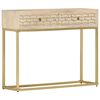 vidaXL Console Table Natural and Gold Solid Mango Wood