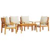 vidaXL Garden Lounge Set Natural wood, Cream White