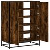 vidaXL Shoe Cabinet Smoked Oak Engineered wood and metal Medium