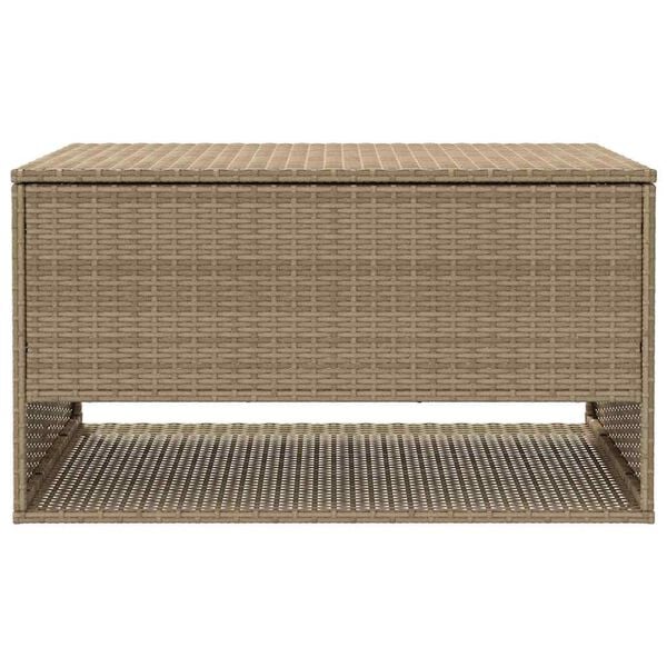 vidaXL Cushion Box Beige PE rattan, powder-coated steel, polyester Medium